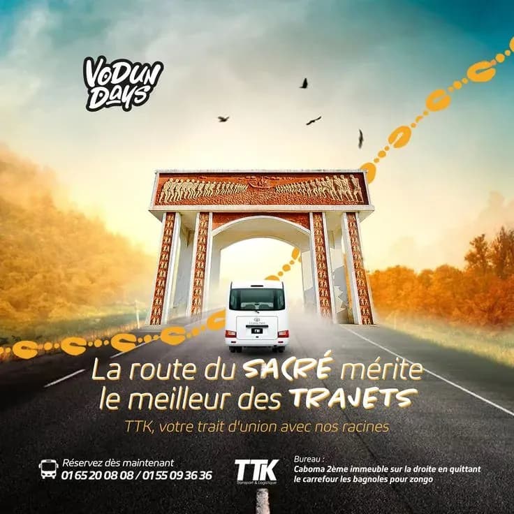 Affiche « La route du sacré » pour une compagnie de transport, Vodun Days