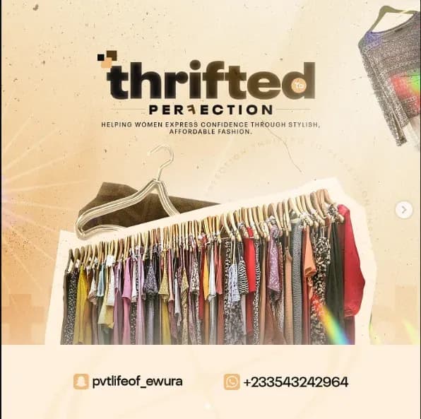 Affiche « Thrifted Perfection » pour une friperie