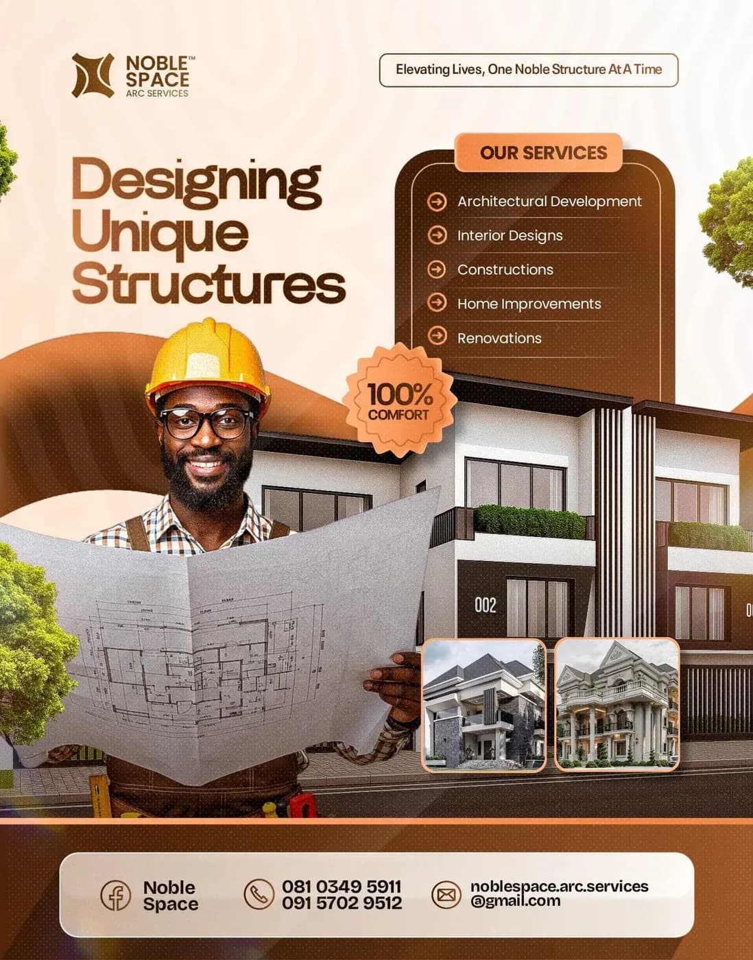 Affiche « Designing Unique Structures » pour un cabinet d’architecture